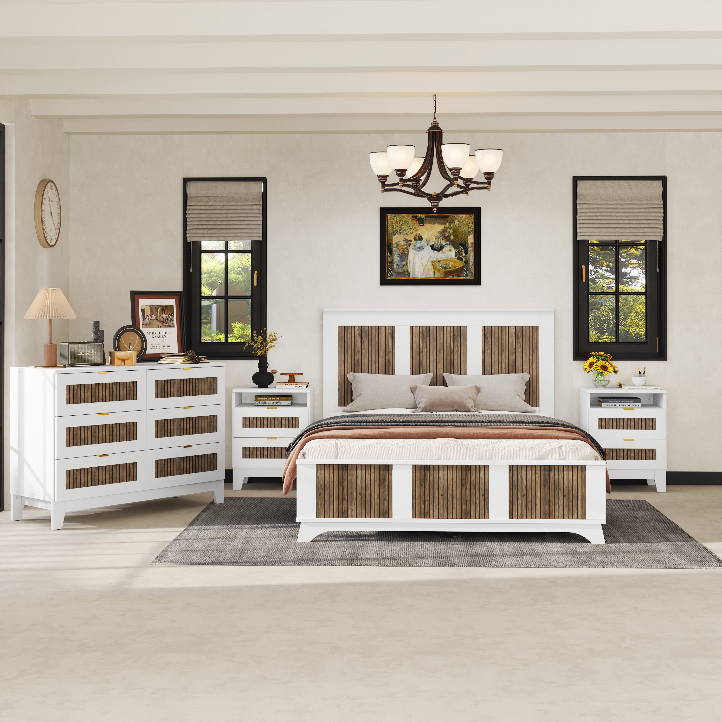 4-Pieces Bedroom Sets - Queen Size