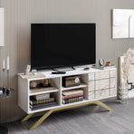 North 51" TV Stand and Media Console with A Cabinet and Shelves