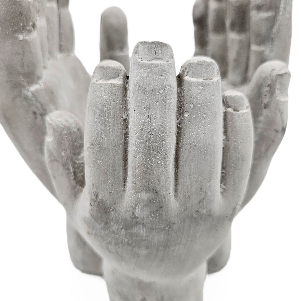 Set of 2 Accepting Hands Cement Decor