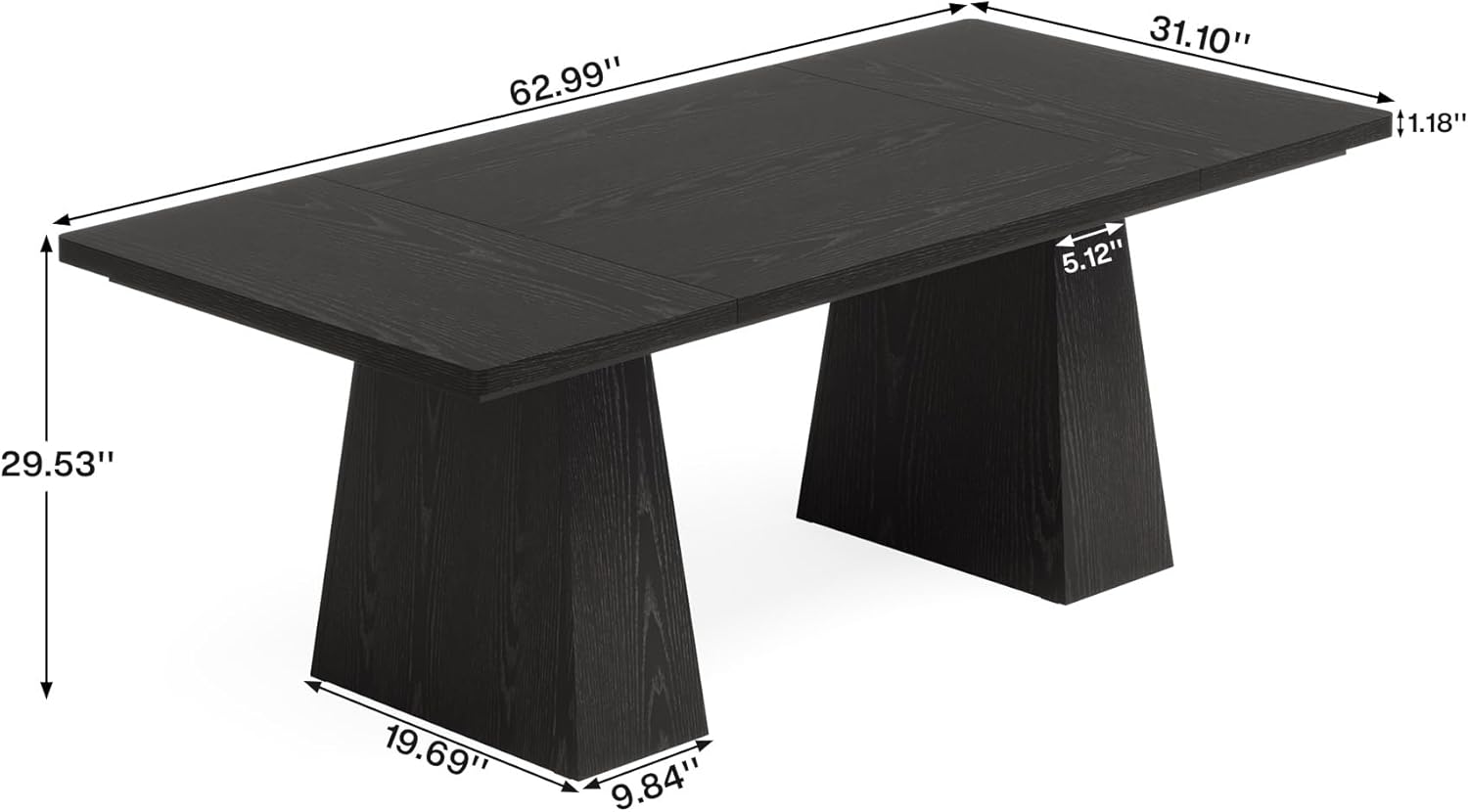 63-Inch Executive Desk with Double Pedestal