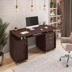 Complete Workstation Computer Desk with Storage in Chocolate