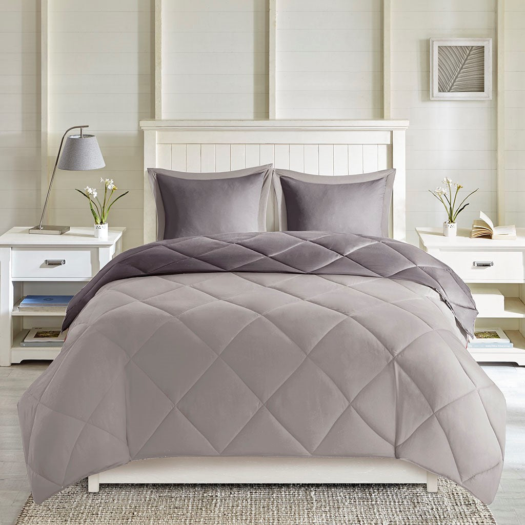 Twin/Twin XL Diamond Quilting Reversible Comforter Set