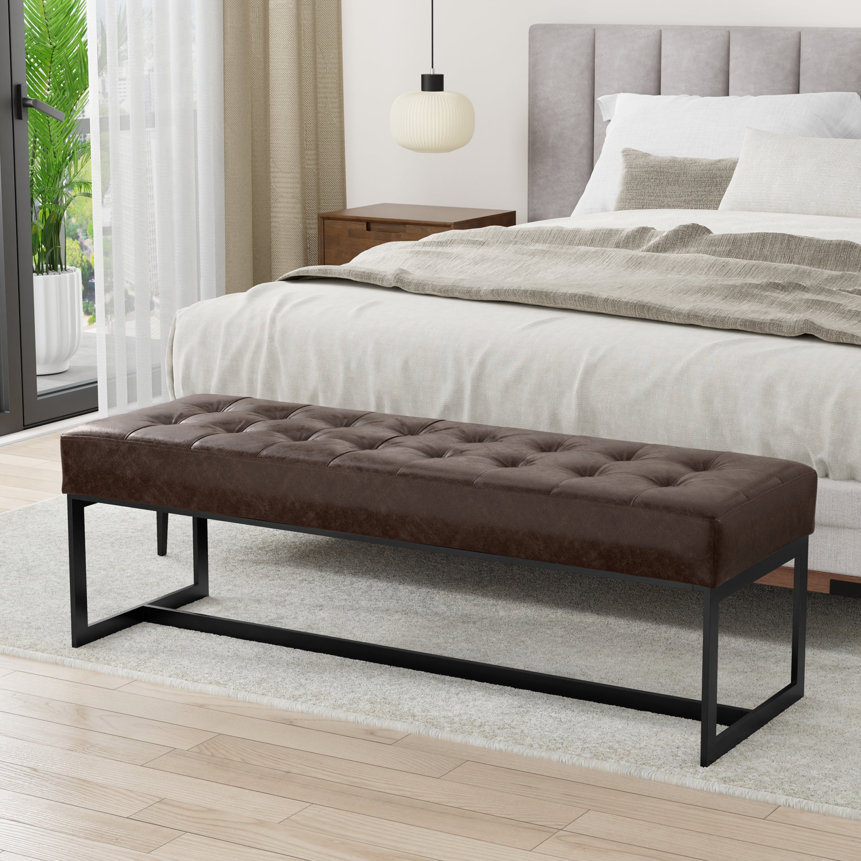 Penelope Leather Bench