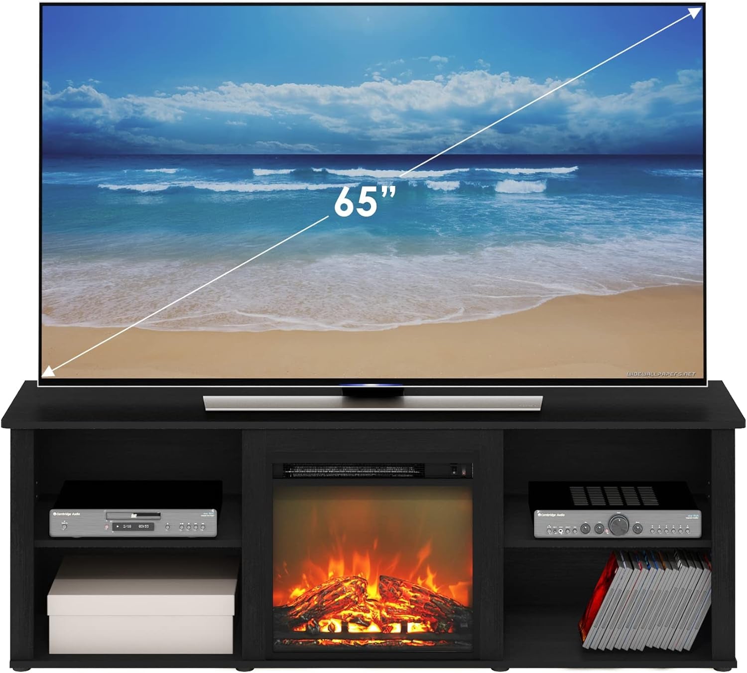 Americano 70 Inch TV Stand With Electric Fireplace