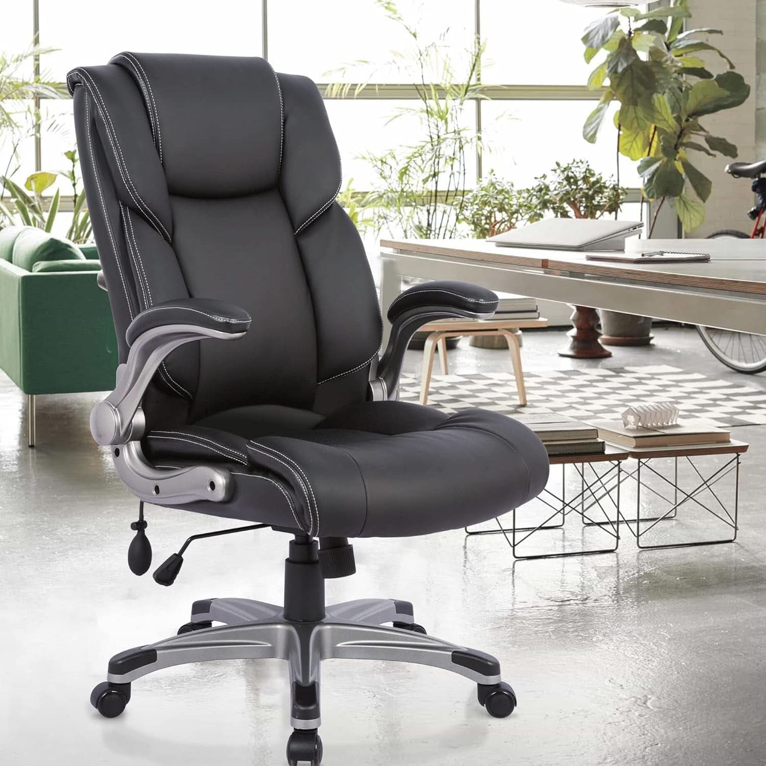 Ergonomic High Back Office Chair With Flip Up Arms
