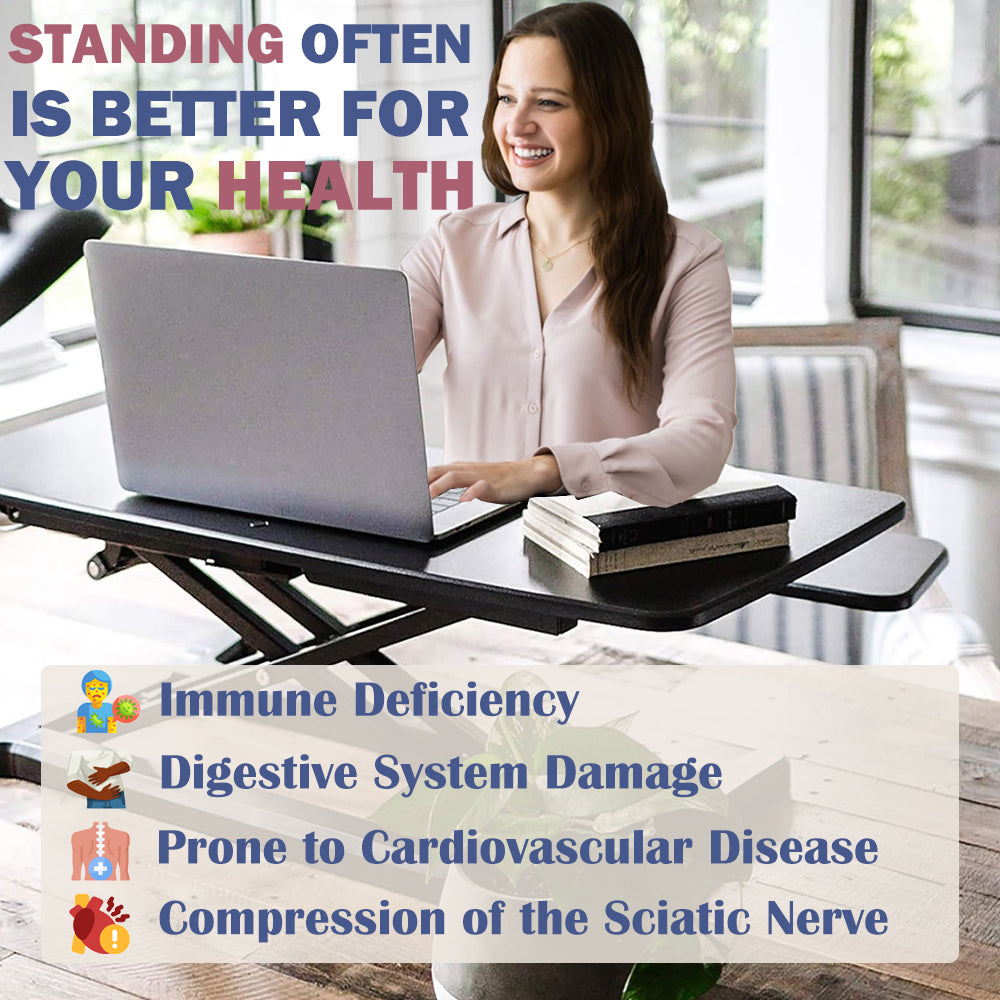 32 Inch Desk Converter, Height Adjustable Sit to Stand Riser