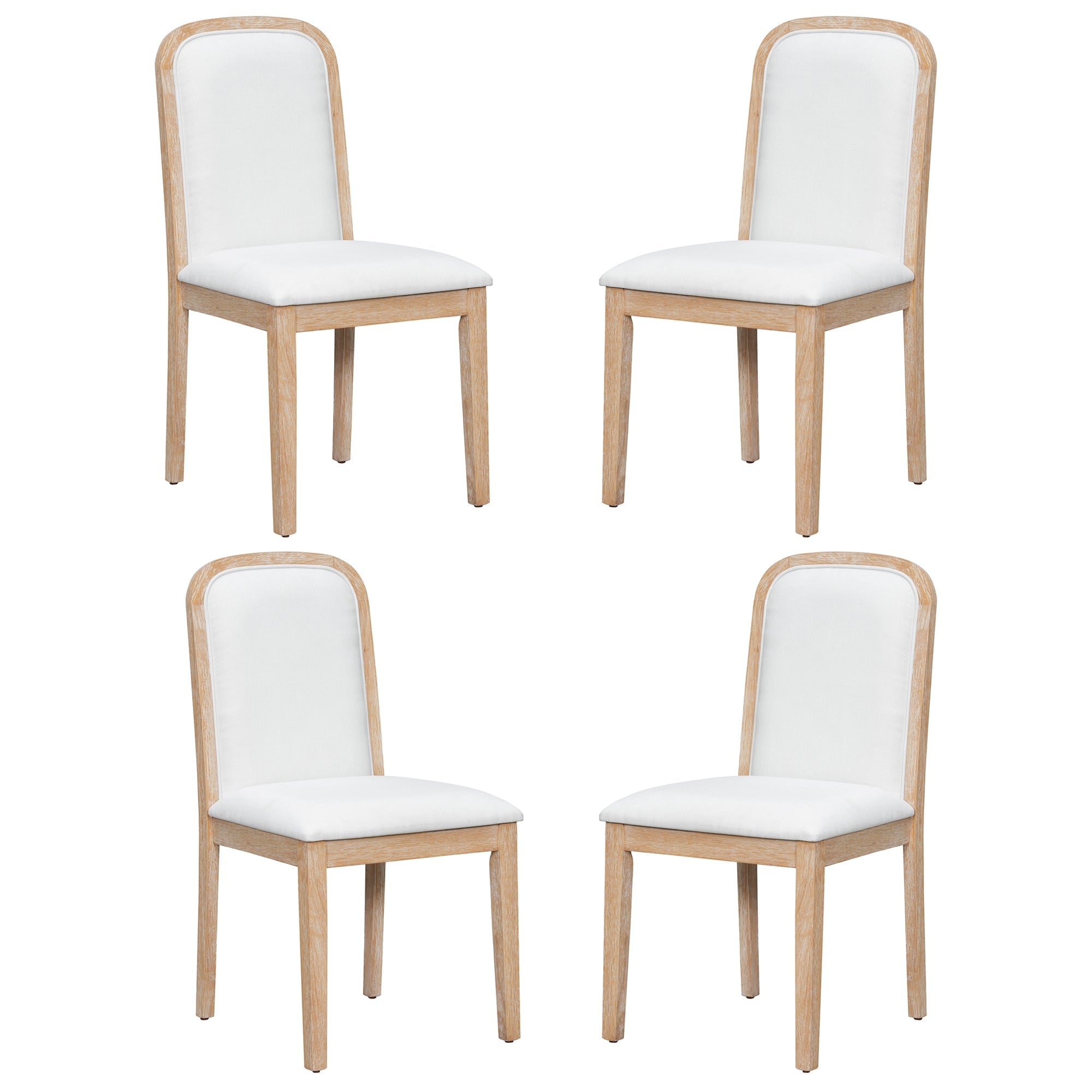 Vintage Style Dining Chair Set with 4 Upholstered Chairs