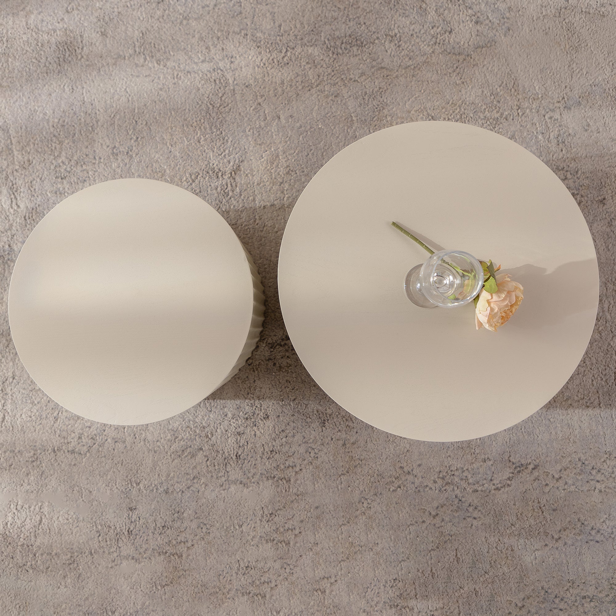 Round Wood Coffee Table for Living Room