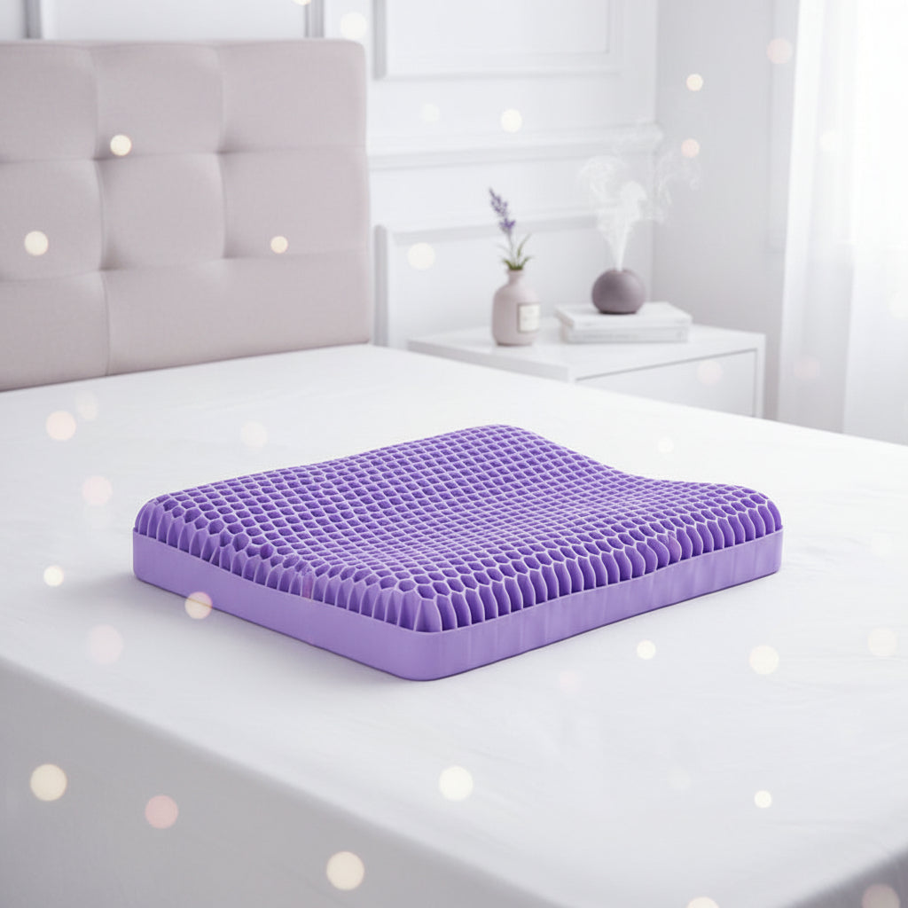 Purple Gel Honeycomb Pillow – High-Elasticity Cooling Sleep Pillow