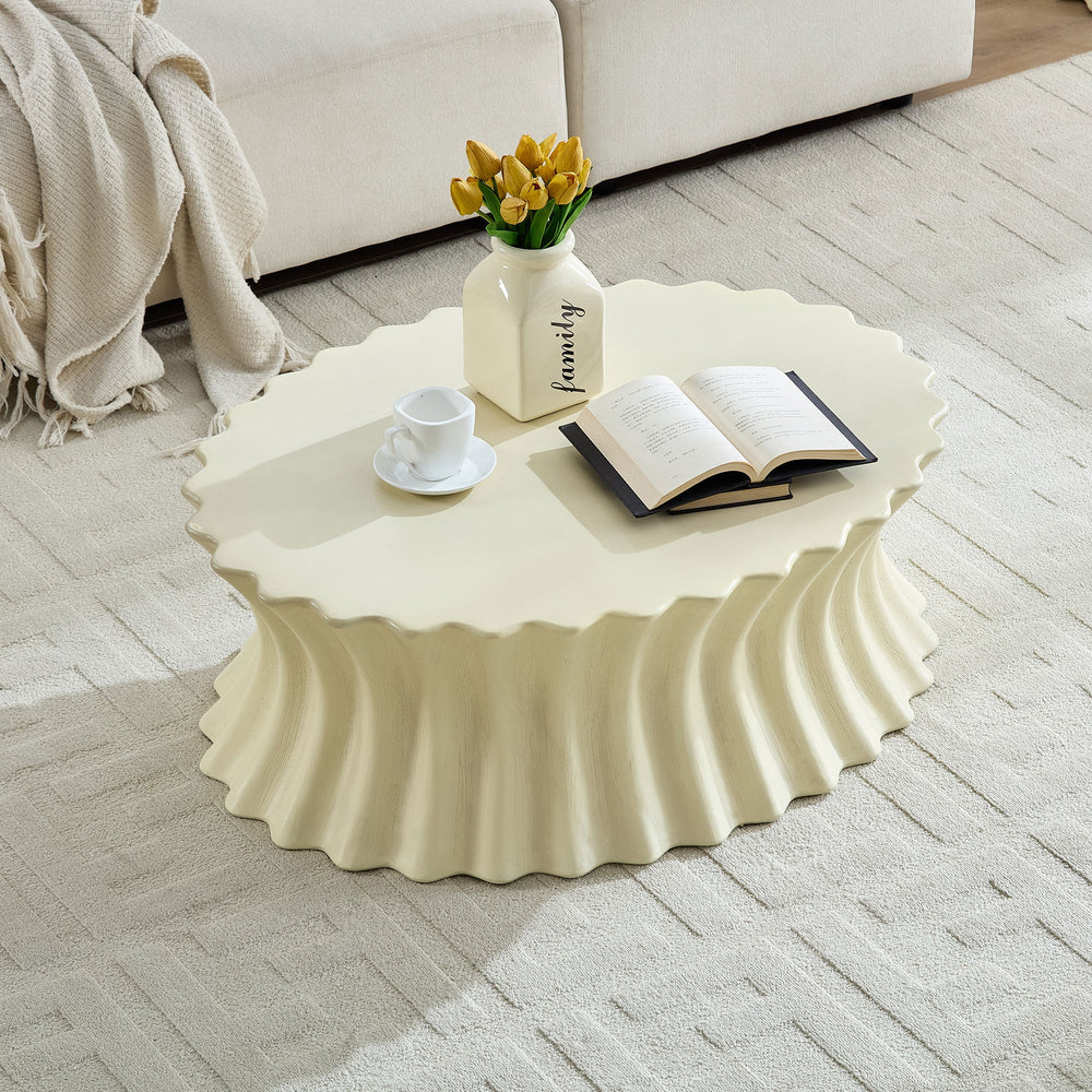 35.04 Inch Oval Coffee Table