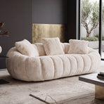 Floral-Shaped Ultra-Soft Faux Fur Sofa