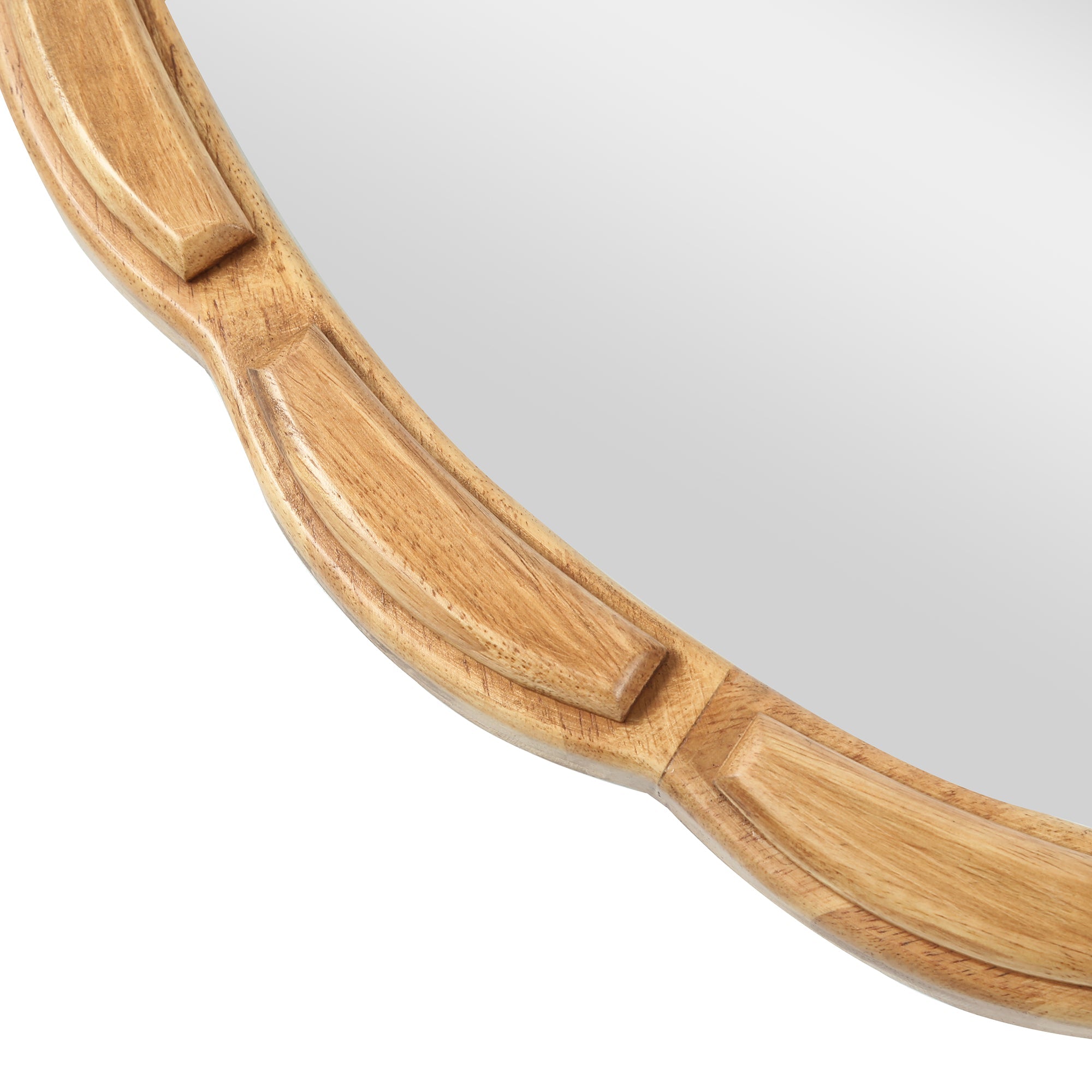 Round Solid Wood Wall Mirror - 31.5
