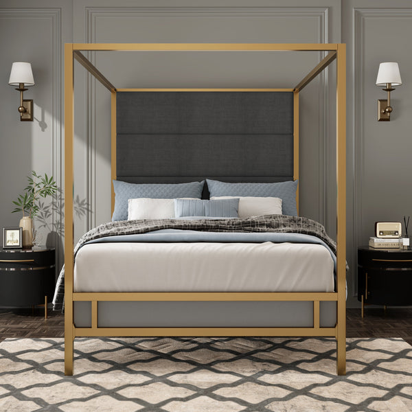 Gold Metal Canopy Bed