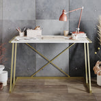 Anemon 47'' Wide Computer Desk with Crossbar Metal Frame