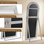 Arched Full Length Mirror with Solid Wood Frame