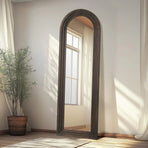 Arched Full Length Mirror with Solid Wood Frame