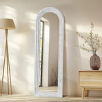 Arched Full Length Mirror with Solid Wood Frame