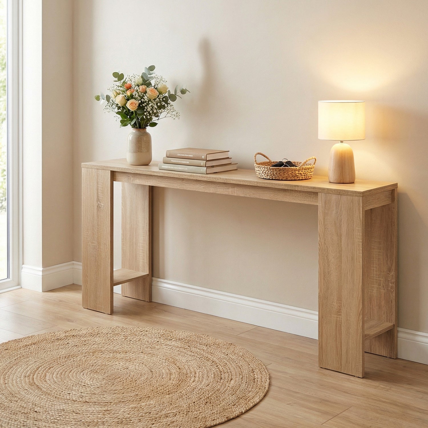 71 Inches Long Console Table with Storage for Hallway
