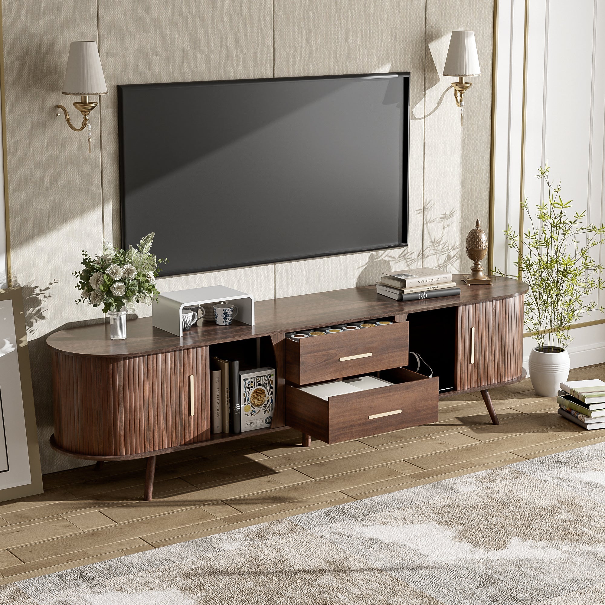 Mid-Century Modern TV Stand for 80