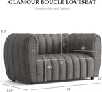 Charcoal Gray Vertical Channel Tufted 3 Piece Sofa Set
