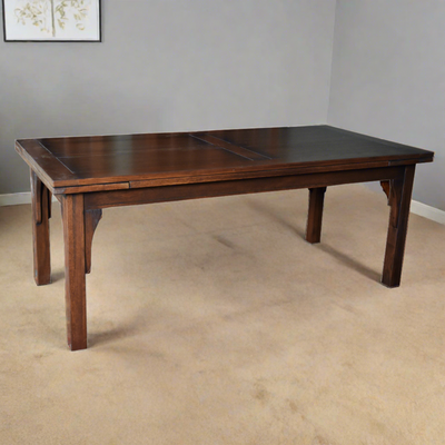 Mission Style Oak Stow Leaf Dining Table