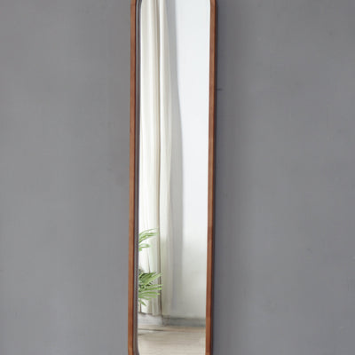 Decorative Rubber Frame Mirror with Elongated Oval Frame