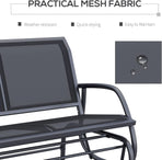 Two Person Outdoor Glider Bench with Steel Frame