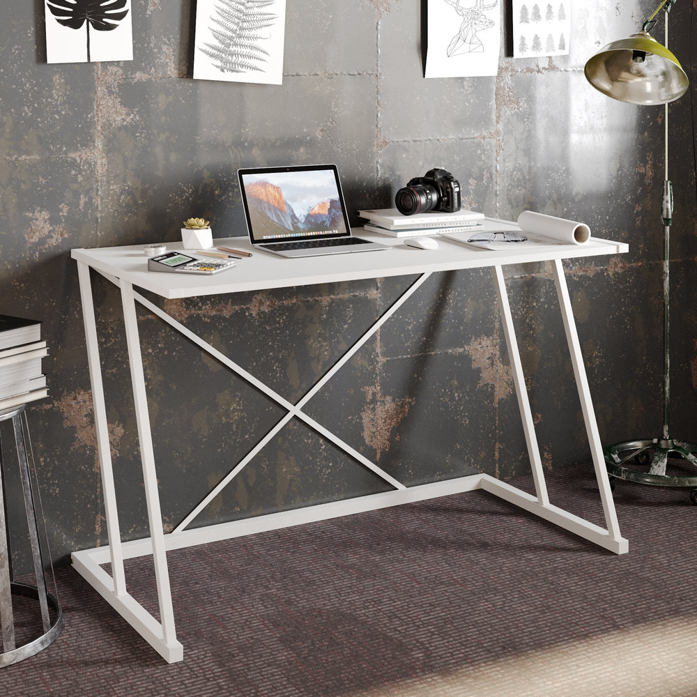 Anemon 47'' Wide Computer Desk with Crossbar Metal Frame