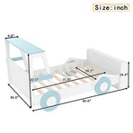 Twin Size Car Bed with Storage Shelves, Kids Platform Bed