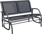 Two Person Outdoor Glider Bench with Steel Frame