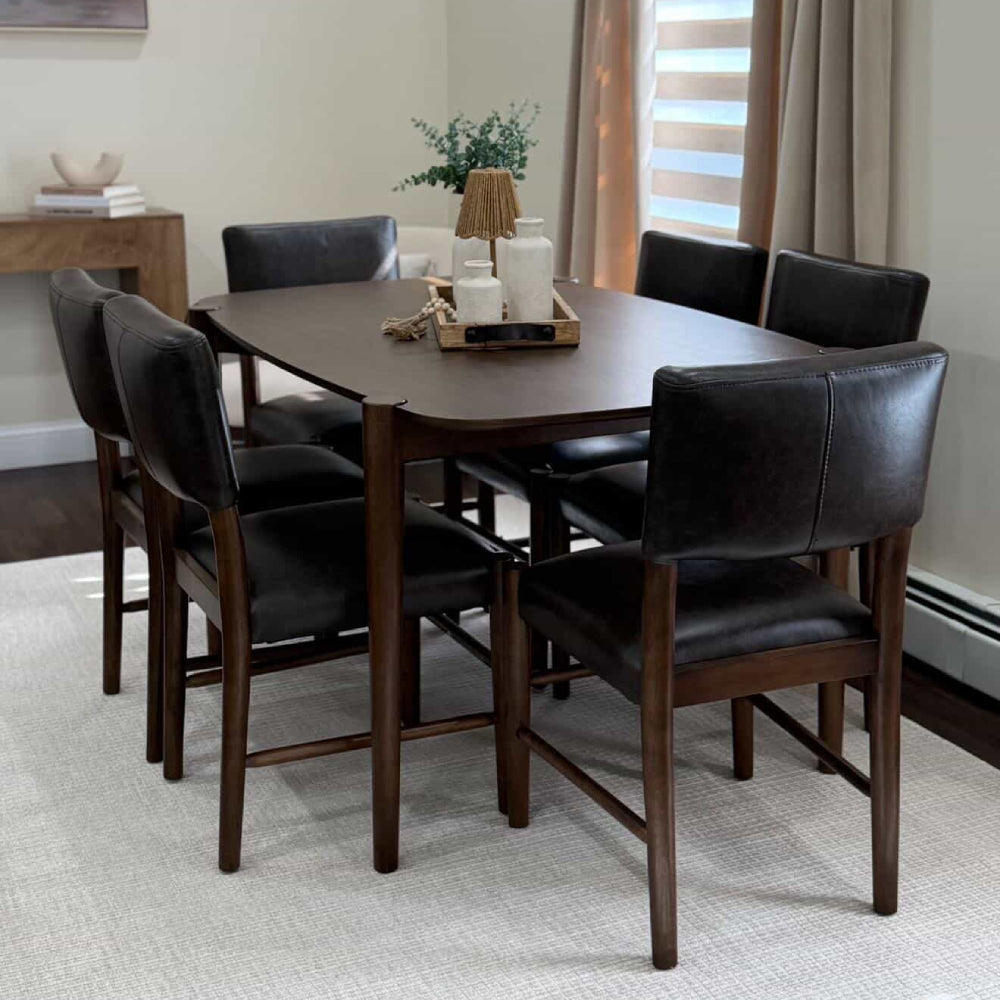 ACTU 58” Mid-Century Modern Dining Table Set for Small Spaces (Seats 4–6)