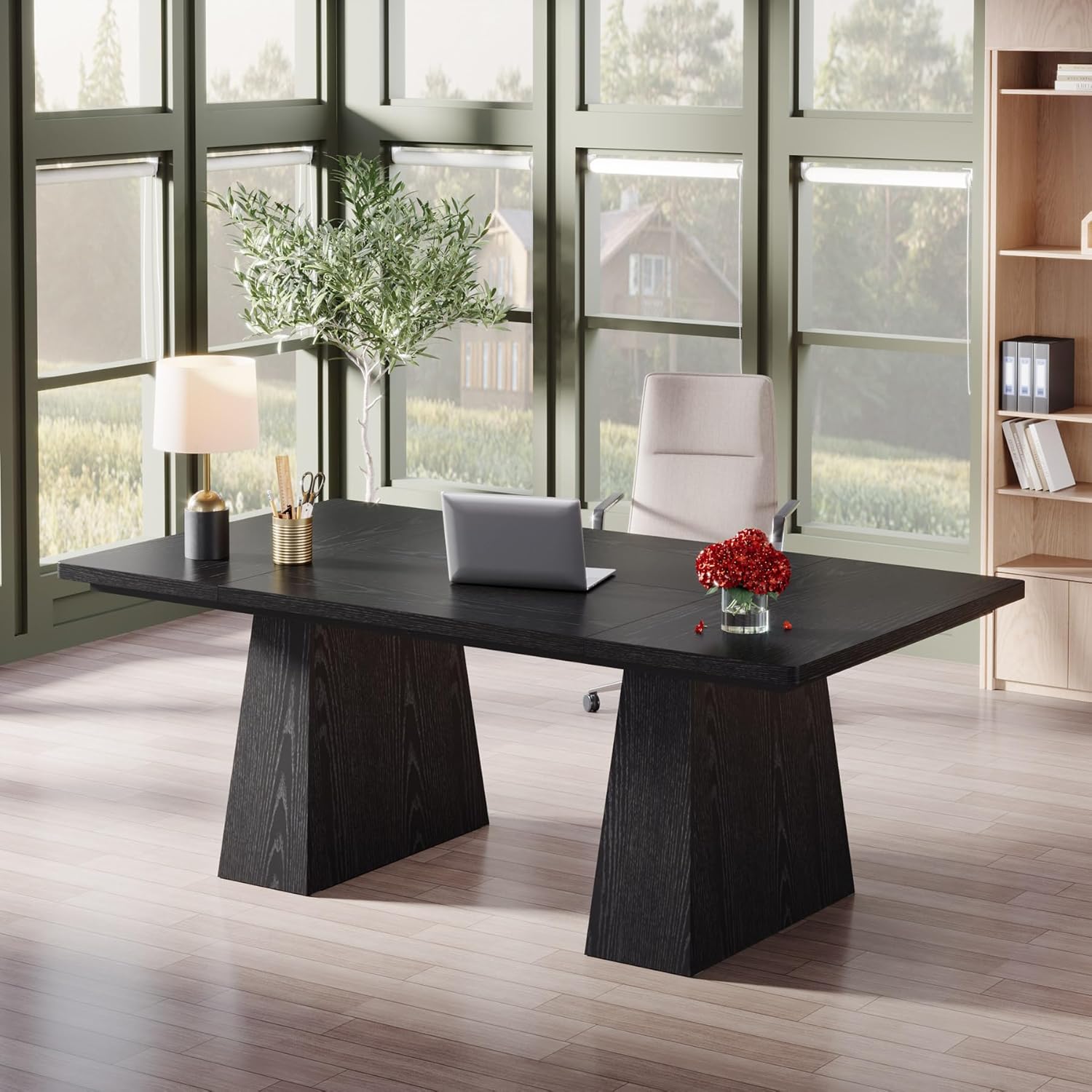 63-Inch Executive Desk with Double Pedestal
