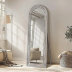 Arched Full Length Mirror with Solid Wood Frame