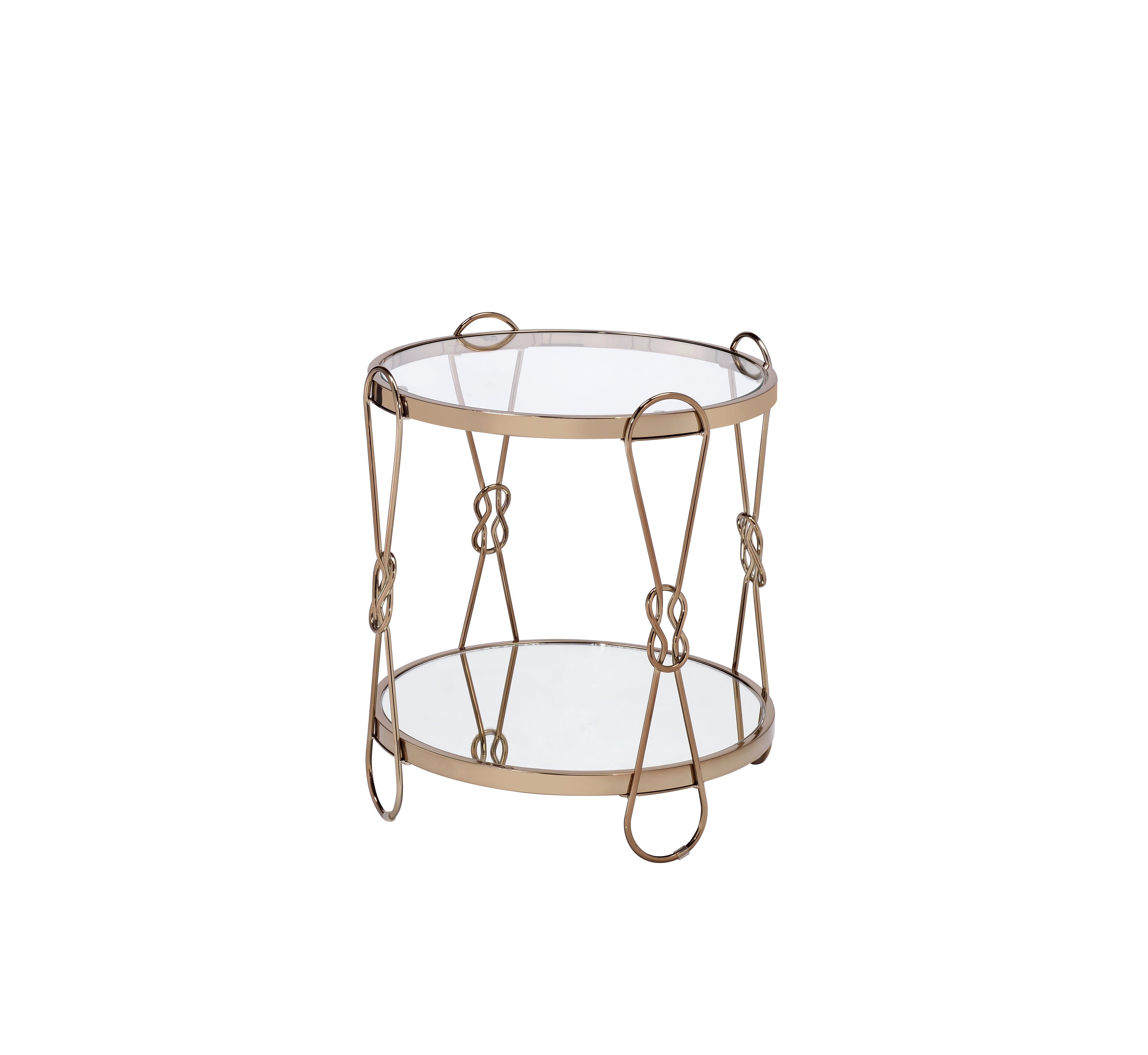 Zekera Mirrored & Champagne Finish End Table