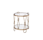 Zekera Mirrored & Champagne Finish End Table