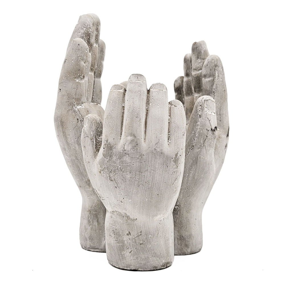 Set of 2 Accepting Hands Cement Decor