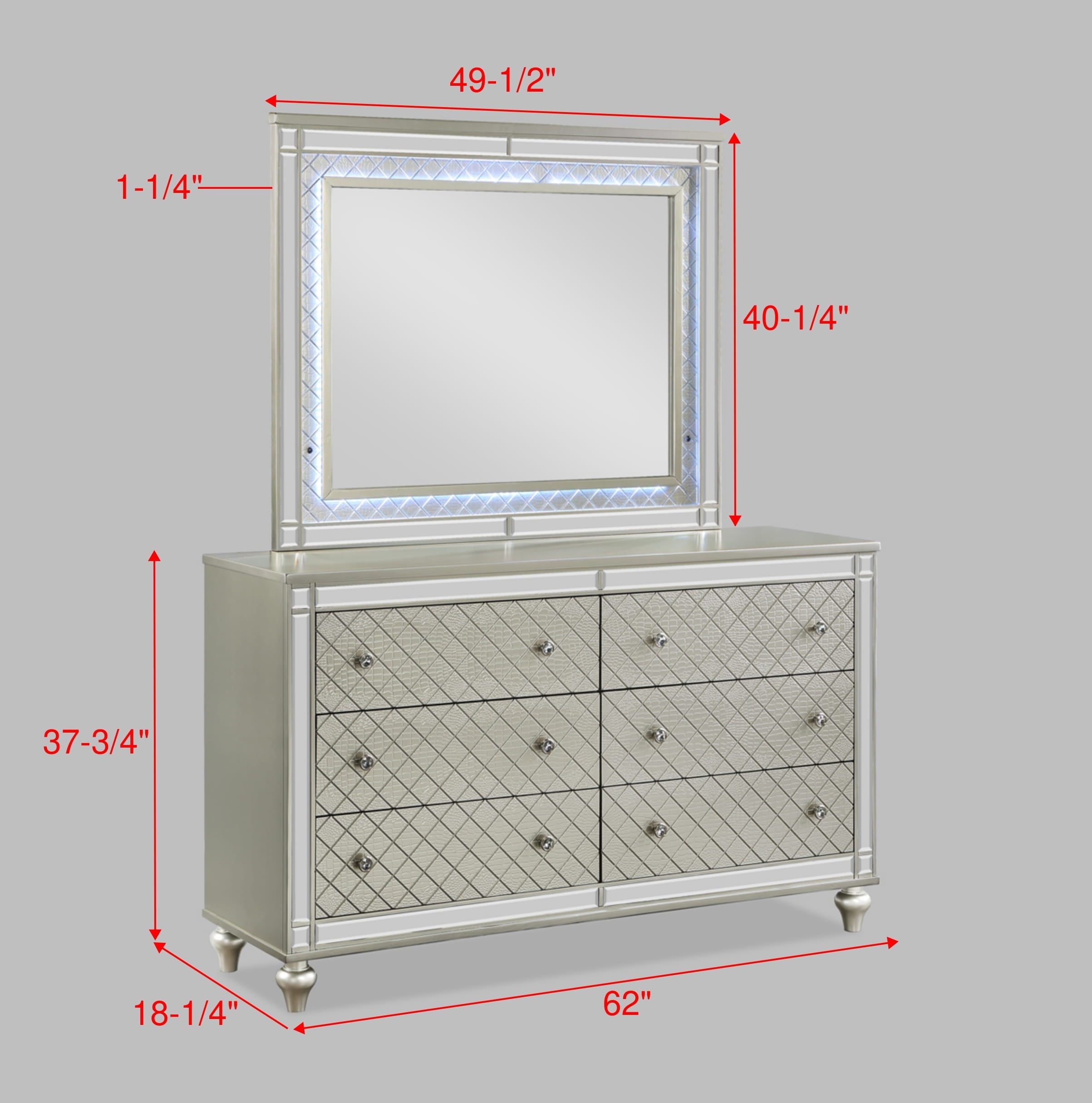 Glam 6-Drawer Dresser