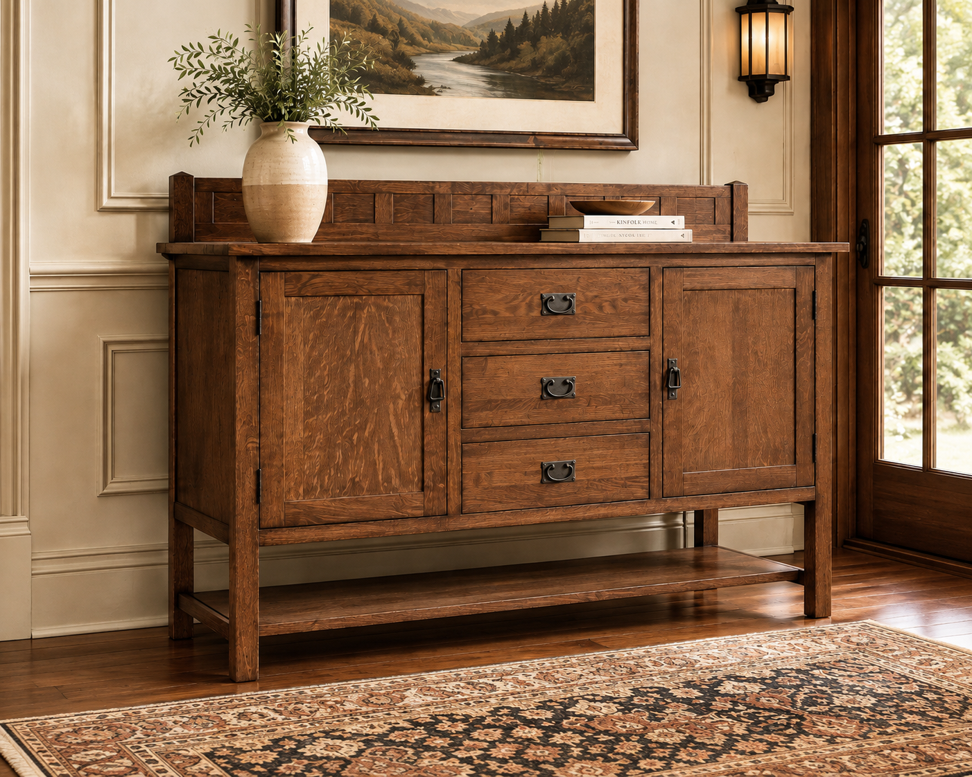 Mission Turner Sideboard with 3 Drawers and 2 Doors - Walnut (AW) - 58