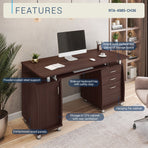 Complete Workstation Computer Desk with Storage in Chocolate
