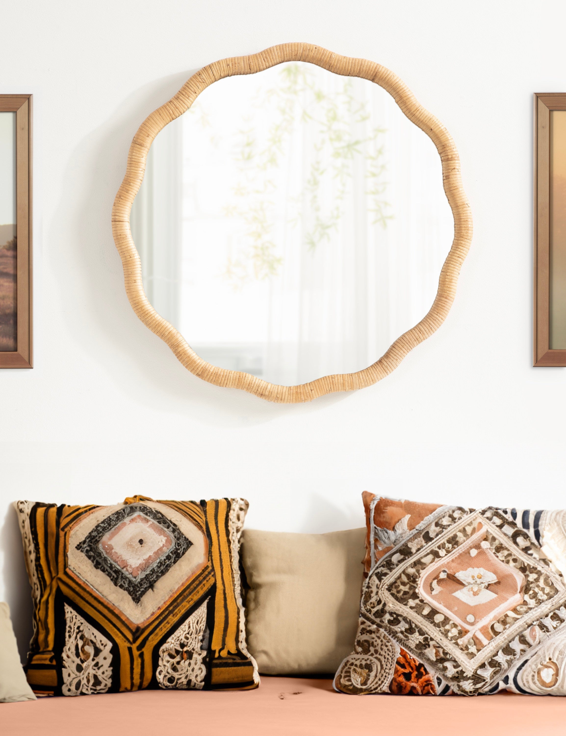 Rahfy Scallop Framed Wall Mirror