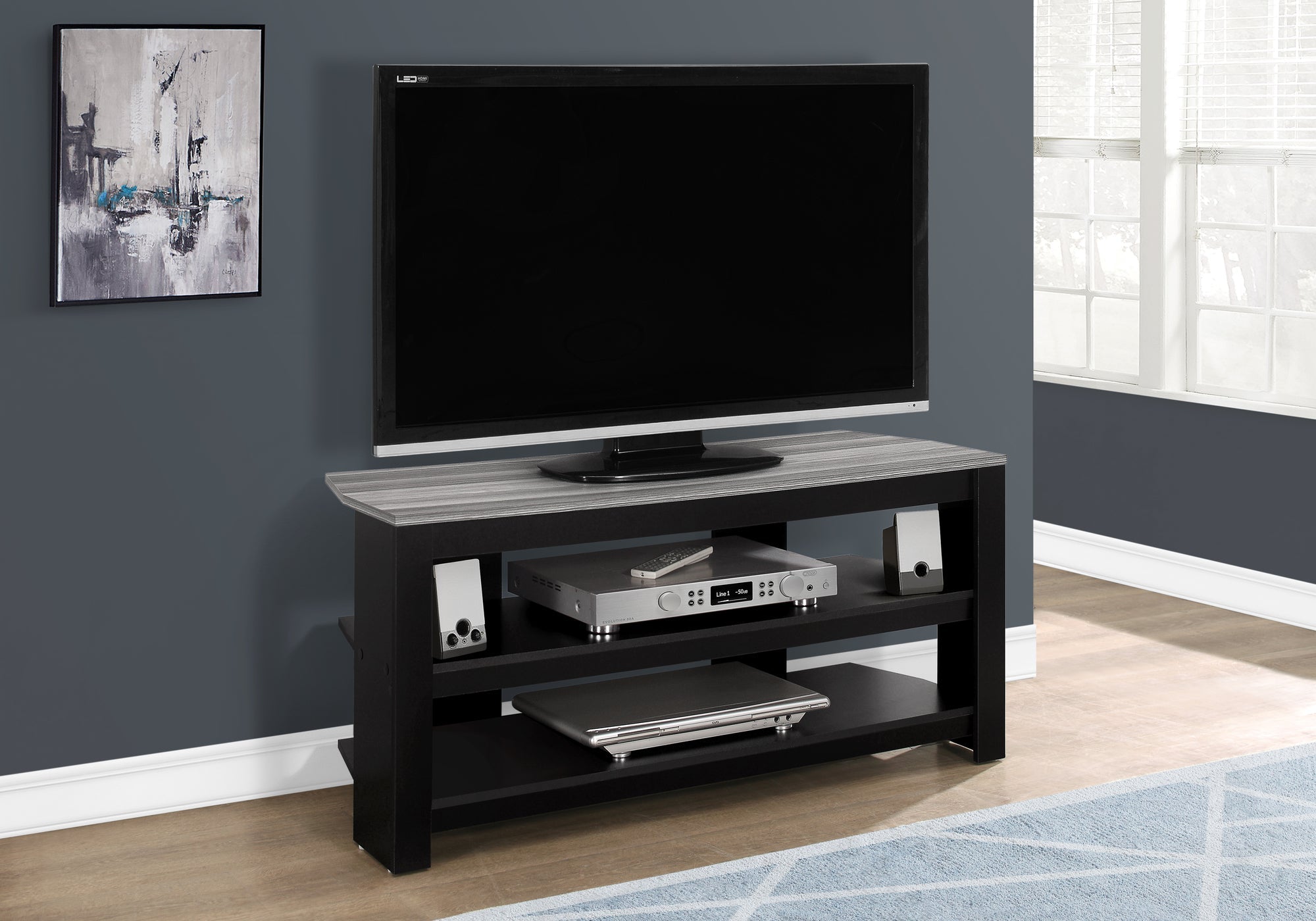 42 Inch TV Stand with Storage Shelves