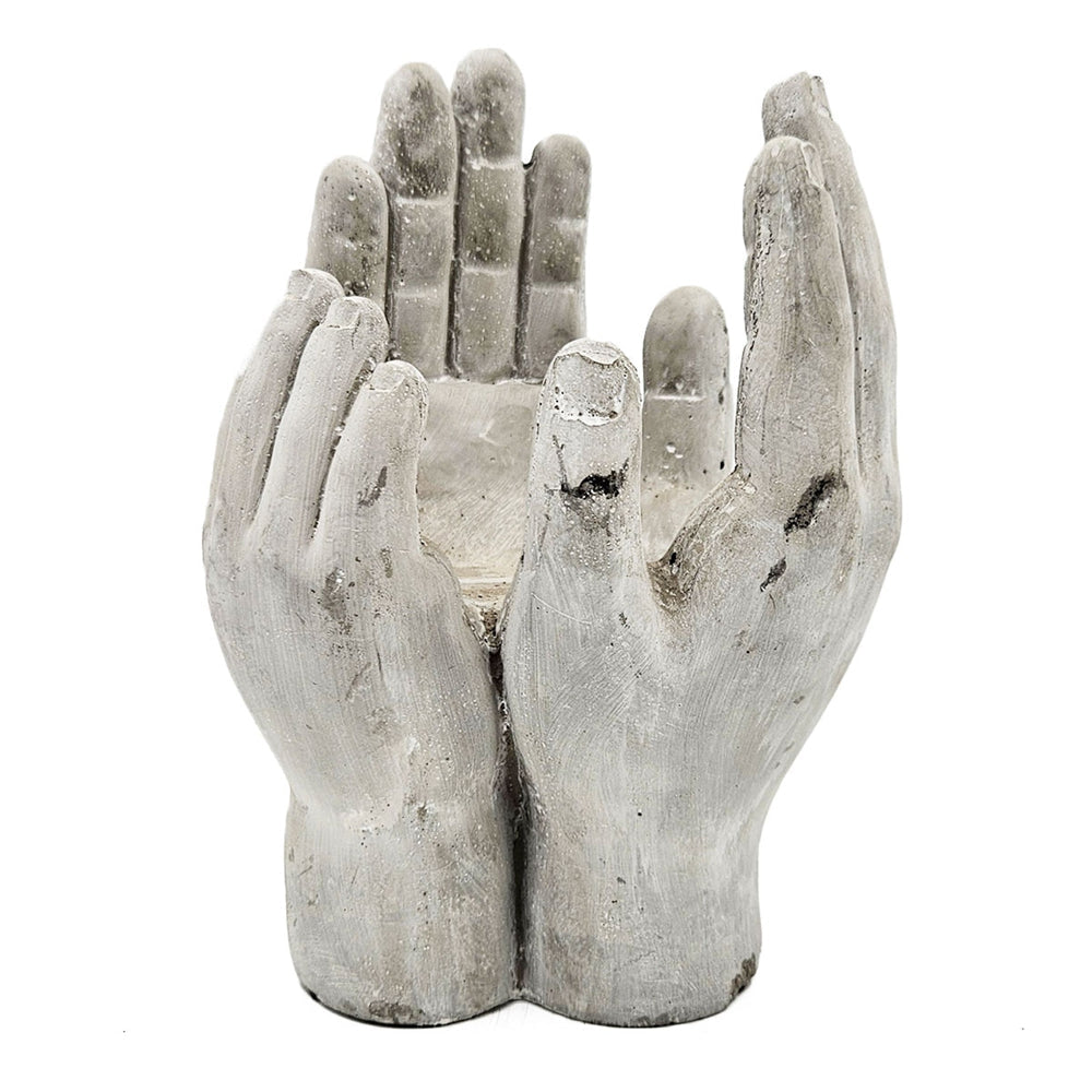 Set of 2 Accepting Hands Cement Decor
