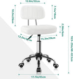 Height Adjustable Swivel Office Stool With Wheels And Back