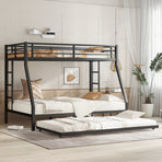 Twin Over Full Metal Bunk Bed with Twin Size Trundle