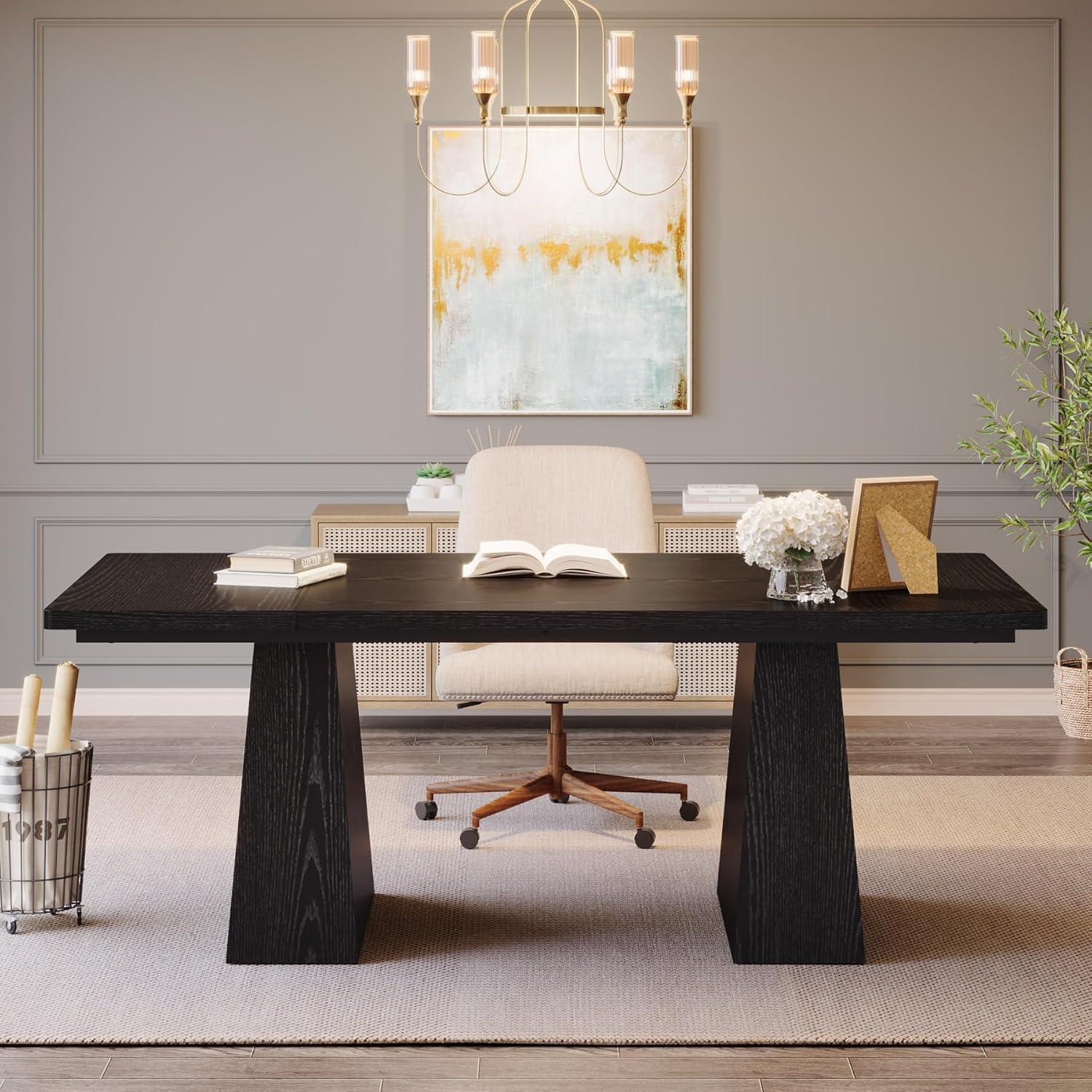 63-Inch Executive Desk with Double Pedestal