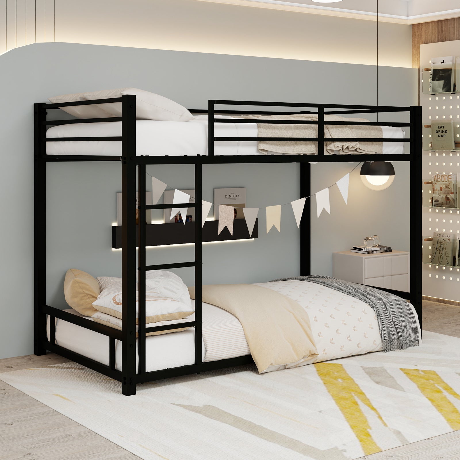 Metal Twin Over Twin Bunk Bed