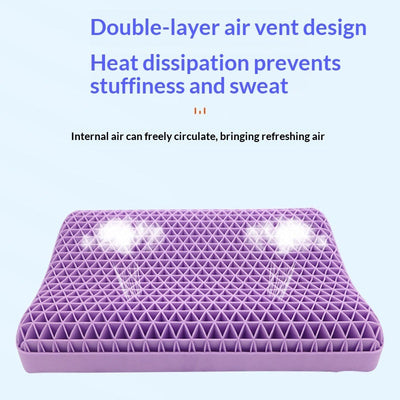 Purple Gel Honeycomb Pillow – High-Elasticity Cooling Sleep Pillow