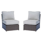Rattan Wicker 2-Person Seating Set with Cushions