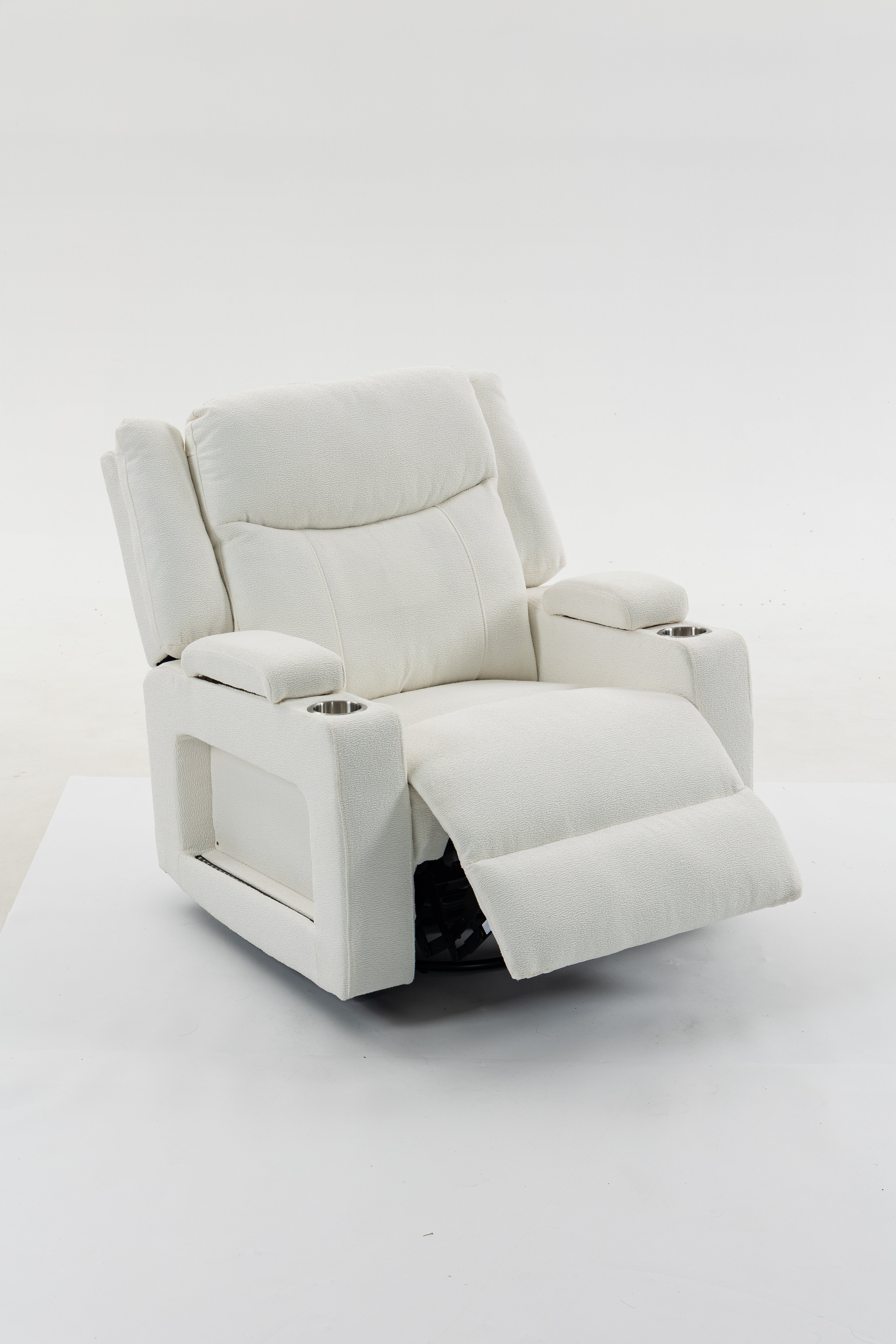 Extra Wide Power Recliner Chair 270° Swivel with Heat Massage