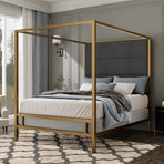 Gold Metal Canopy Bed
